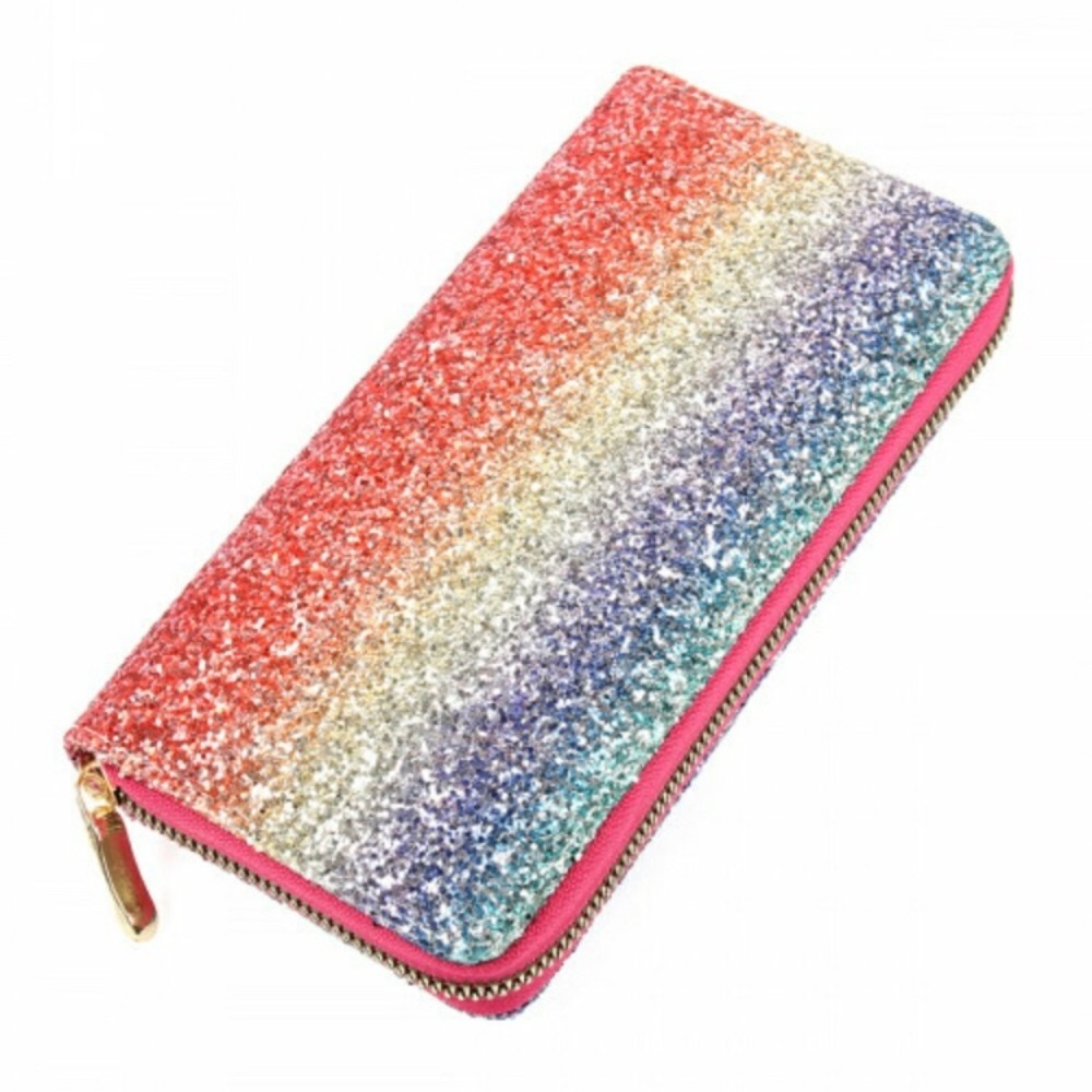 Multi Colored Ombré Glitter Wallet